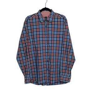 Hugo Boss Blue Red Cotton Check Long Sleeves Casual Shirt size XL